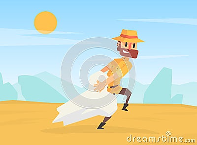 Man Archeologist Pulling Huge Mammoth Bone, Scientist Character During Archeological Excavations Cartoon Vector Vector Illustration