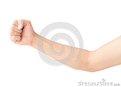 Man arm with blood veins on white background, health care and me Stock Photo