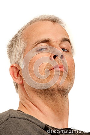 Man with arrogant expression Stock Photo