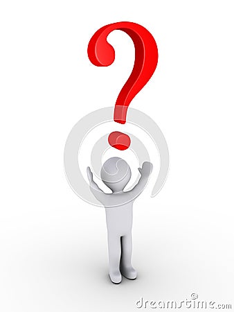 Man asking why with question mark Stock Photo