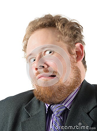 Man in astonishment and fear Stock Photo