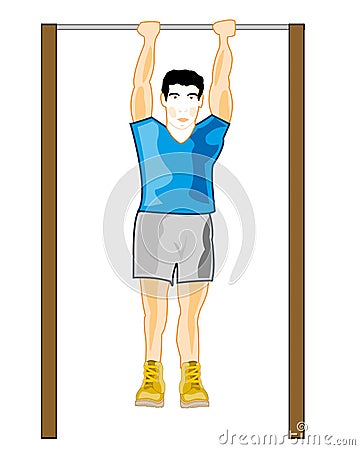 Man on horizontal bar Vector Illustration