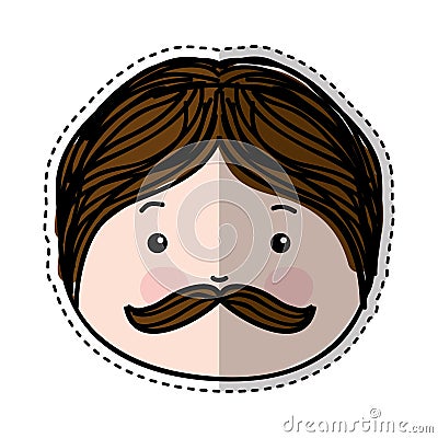 Man avatar drawing icon Vector Illustration