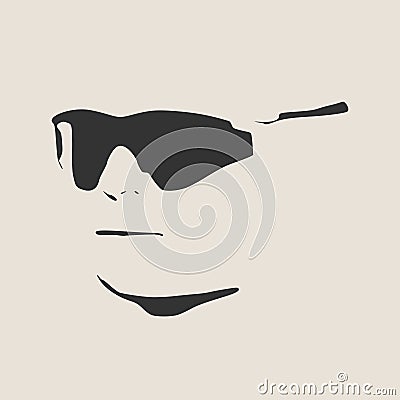 Man avatar half turn view. Male face silhouette Vector Illustration