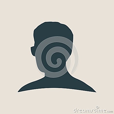 Man avatar half turn view. Male face silhouette Vector Illustration