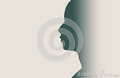 Man avatar profile view. Male face silhouette Vector Illustration