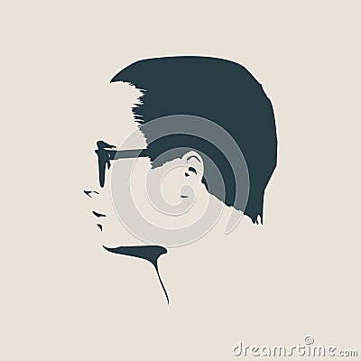 Man avatar profile view. Male face silhouette Vector Illustration