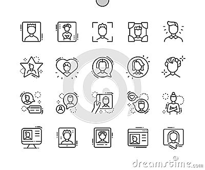 Man avatar Well-crafted Pixel Perfect Vector Thin Line Icons 30 2x Grid for Web Graphics and Apps Vector Illustration