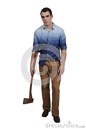 Man with Axe Stock Photo