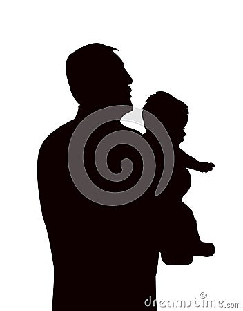 A man and baby head body part, people body part silhouette vector Vector Illustration