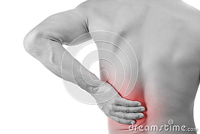 Man with back pain Stock Photo