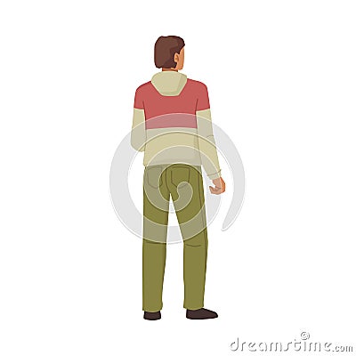 Man back view, student or businessman rear side Vector Illustration