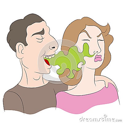 Man With Bad Breath Vector Illustration