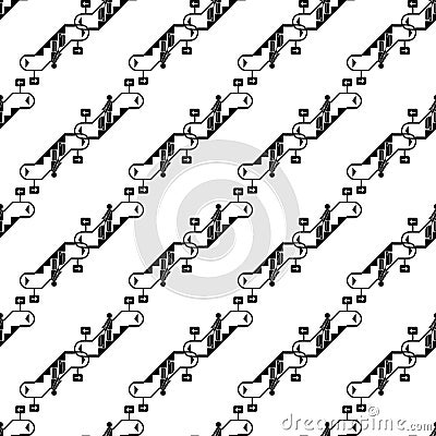 Man bag travel escalator down pattern seamless vector Vector Illustration