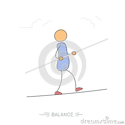 Man with balance Cartoon Illustration