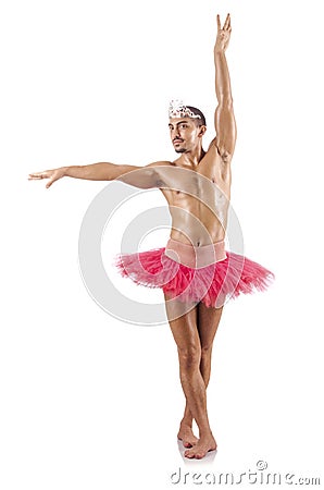 Man in ballet tutu Stock Photo