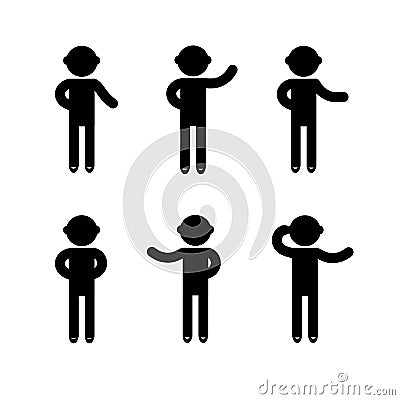 Man Basic Posture People Icon Sign Stock Photo