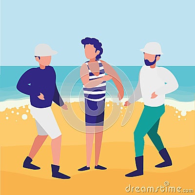 Man with beach clothes Vector Illustration