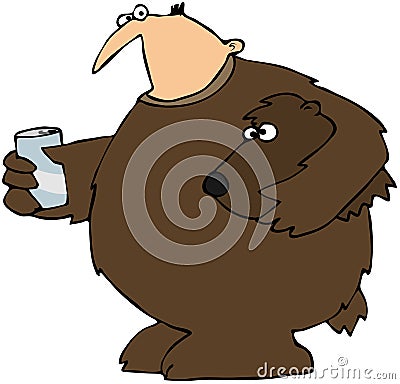 Man In A Bear Suit Cartoon Illustration