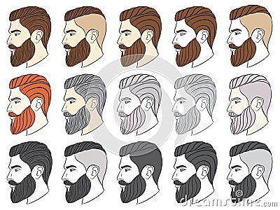 Man with beard, hipster Vector Illustration