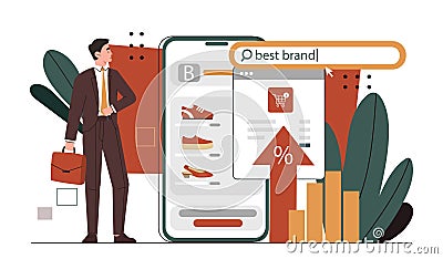 Man with best brand vector Vector Illustration