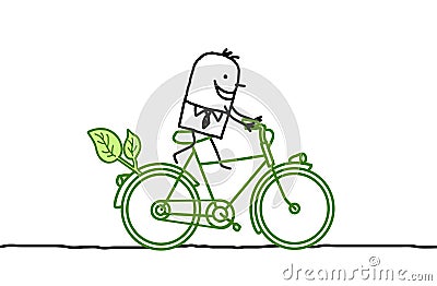 Man on bicycle Vector Illustration