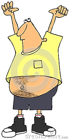 Man With A Big Belly Cartoon Illustration