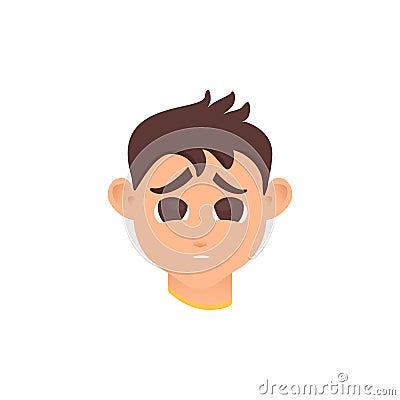 Man with big prominent ears before otoplasty surgery Vector Illustration