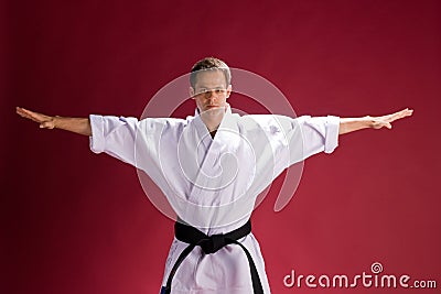 Man with black belt Stock Photo