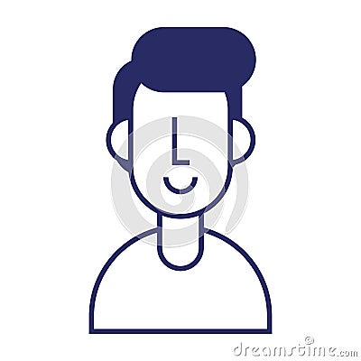 man blue avatar Vector Illustration