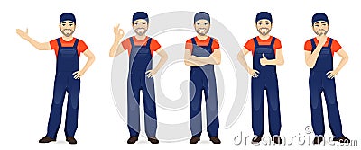 Man in overalls Vector Illustration