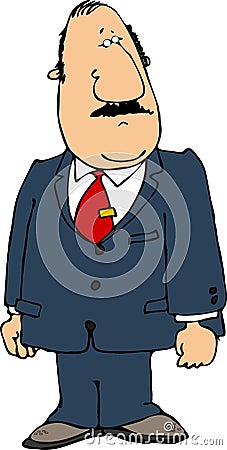 Man in a blue suit Cartoon Illustration