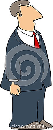 Man in a blue suit Cartoon Illustration