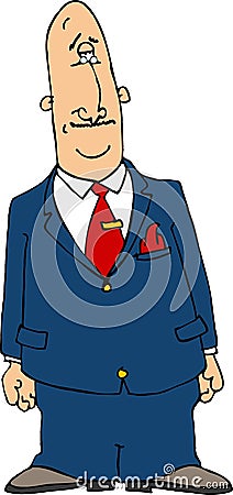 Man in a blue suit Cartoon Illustration