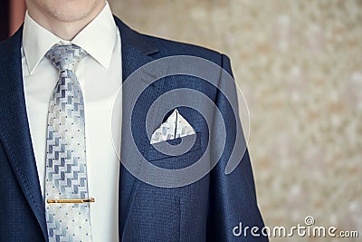 Man in blue suit Stock Photo