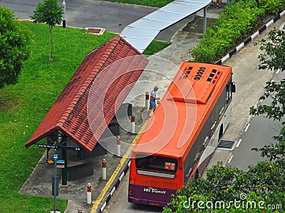 Man boarding bus Editorial Stock Photo