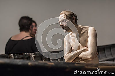 Man in a Boat, 2002 - Ron Mueck Editorial Stock Photo