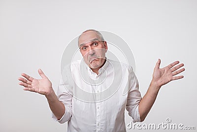 Man body language. I did not do it concept. Stock Photo