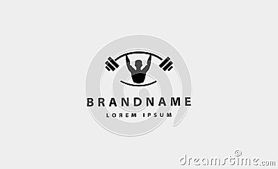 Man bodybuild fitness logo design vector Vector Illustration