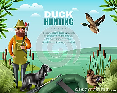 Duck Hunting Illustration Vector Illustration