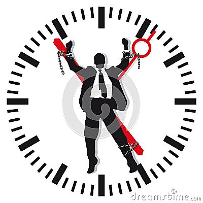 Man bound by time Vector Illustration