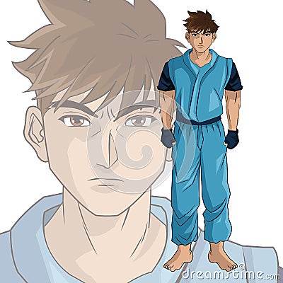 Man boy anime comic design Vector Illustration