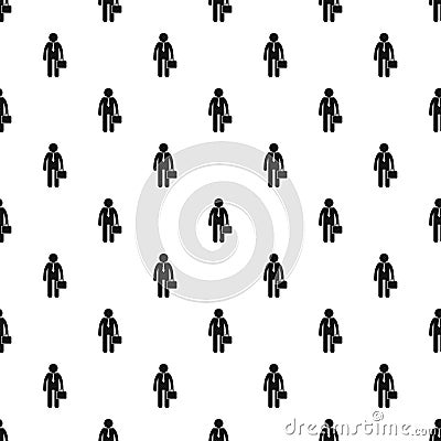 Man with briefcase pattern, simple style Vector Illustration