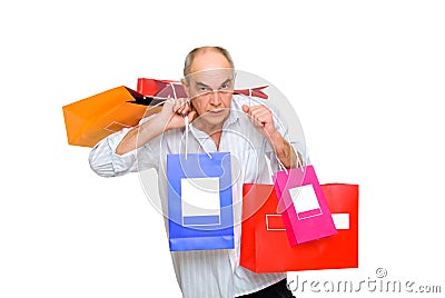 Man bring paperbags Stock Photo