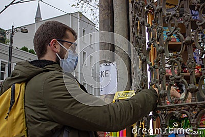 A man buying something newspaper vendor in Turkey EminÃ¶nÃ¼ Editorial Stock Photo