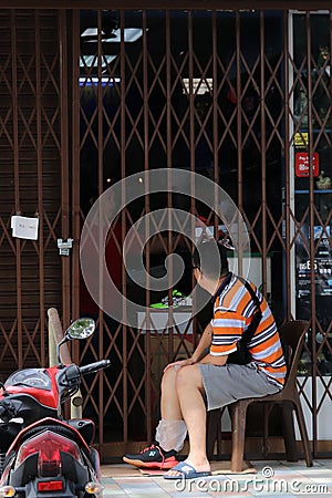 Man Buying Sport Shoes During RMCO Editorial Stock Photo