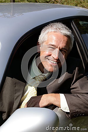 Man in car Stock Photo