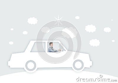 Man in car Stock Photo