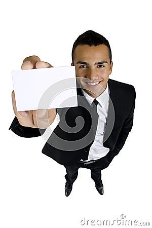 Man with card Stock Photo