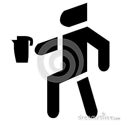 Man carries a kettle icon vector. A appliance that boils water for tea Vector Illustration